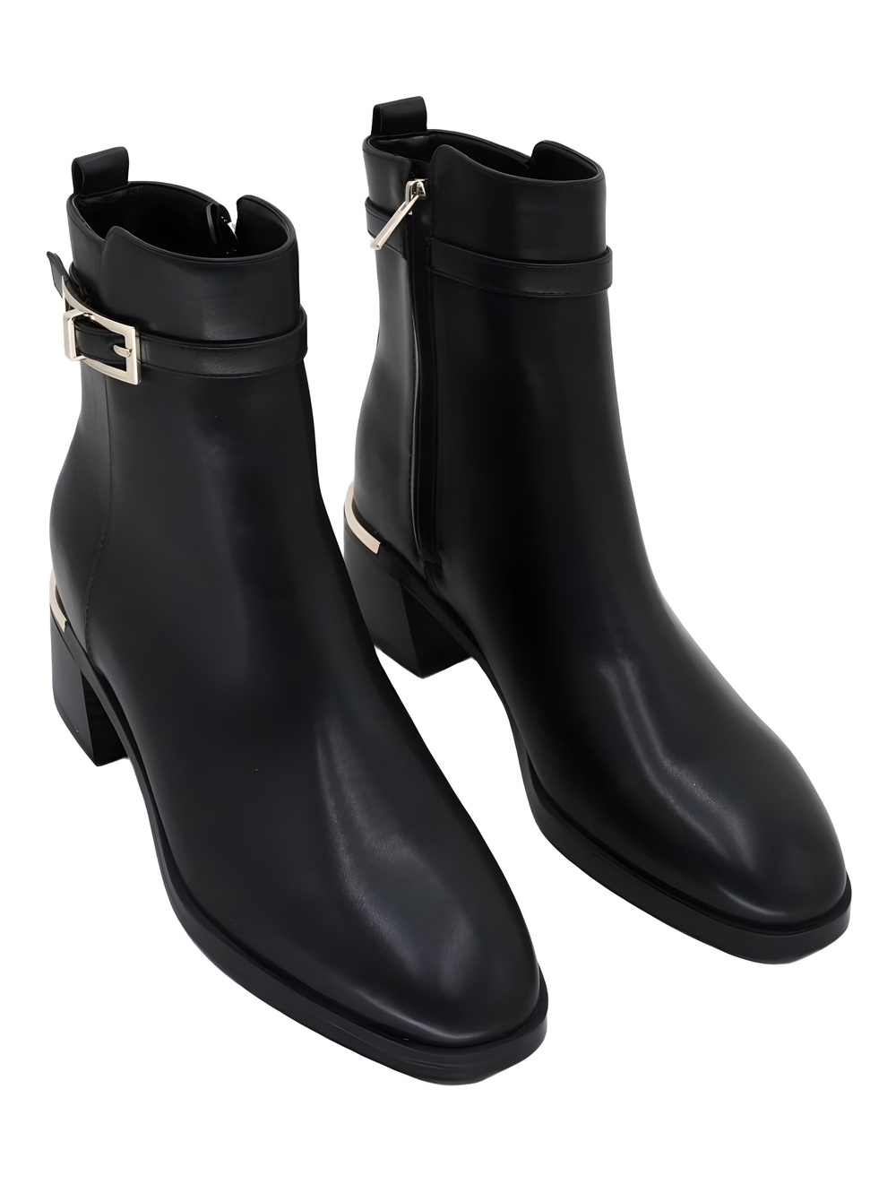 Women's Jallis Block Heel Dress Booties Black Gold Size 9M